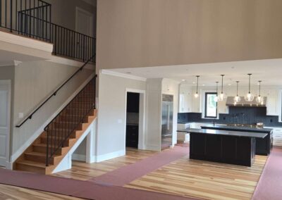 Interior Floors, Rails, Trim & Cabinetry Completed